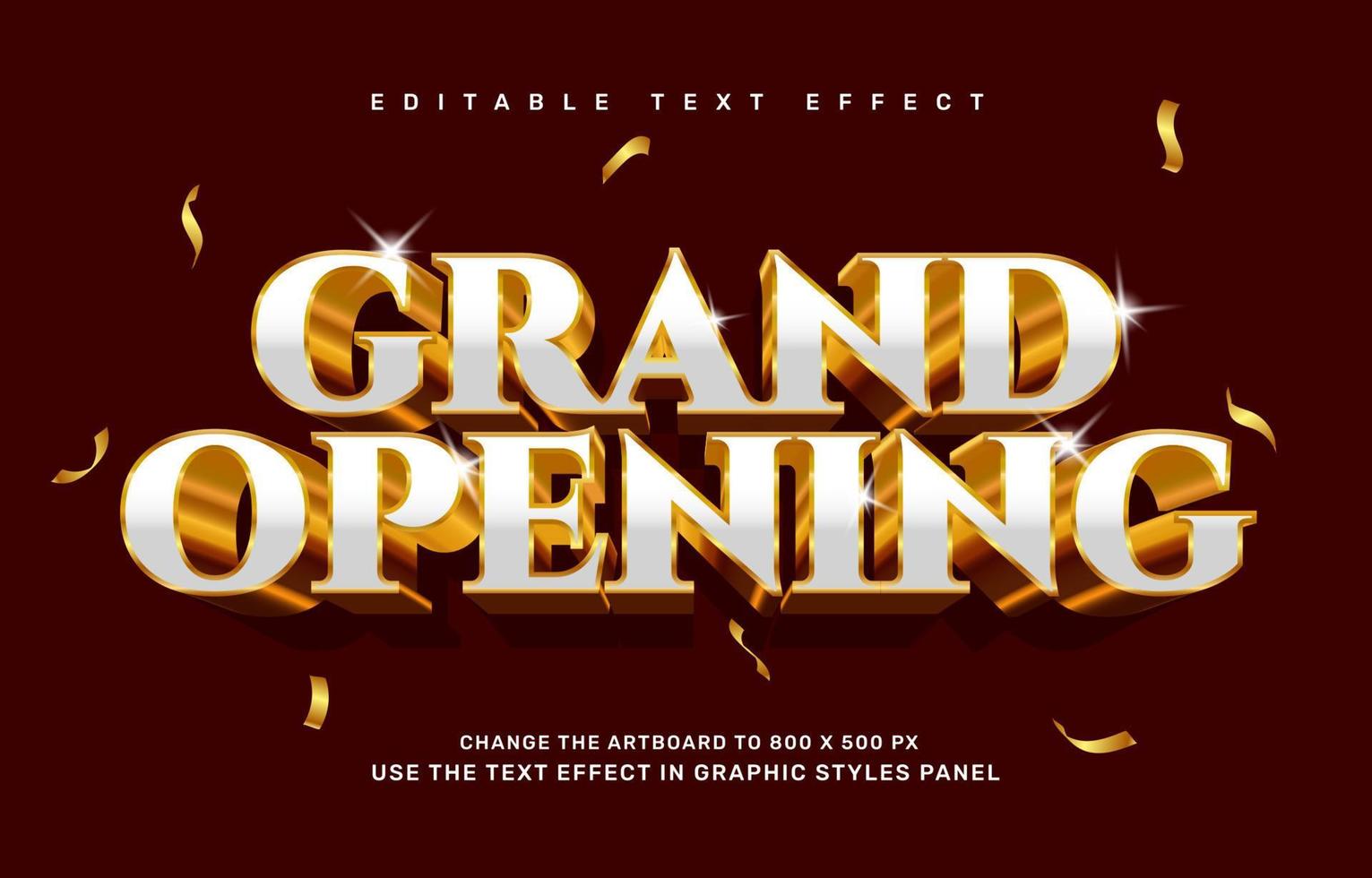 White Gold Grand opening editable text effect template vector