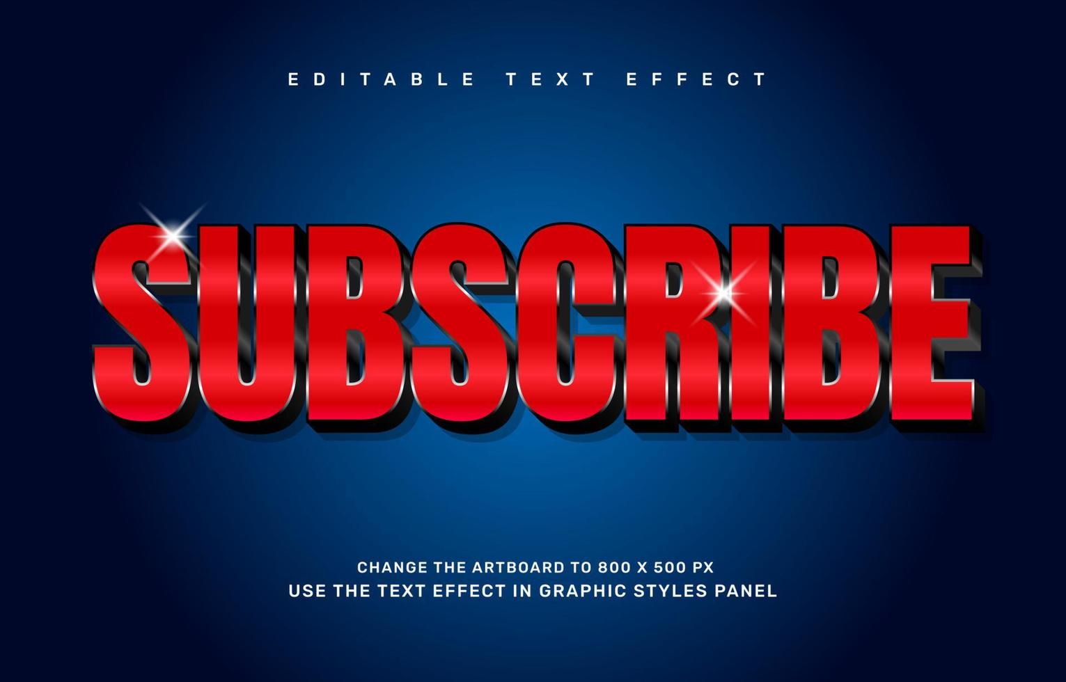 Subscribe editable text effect template vector