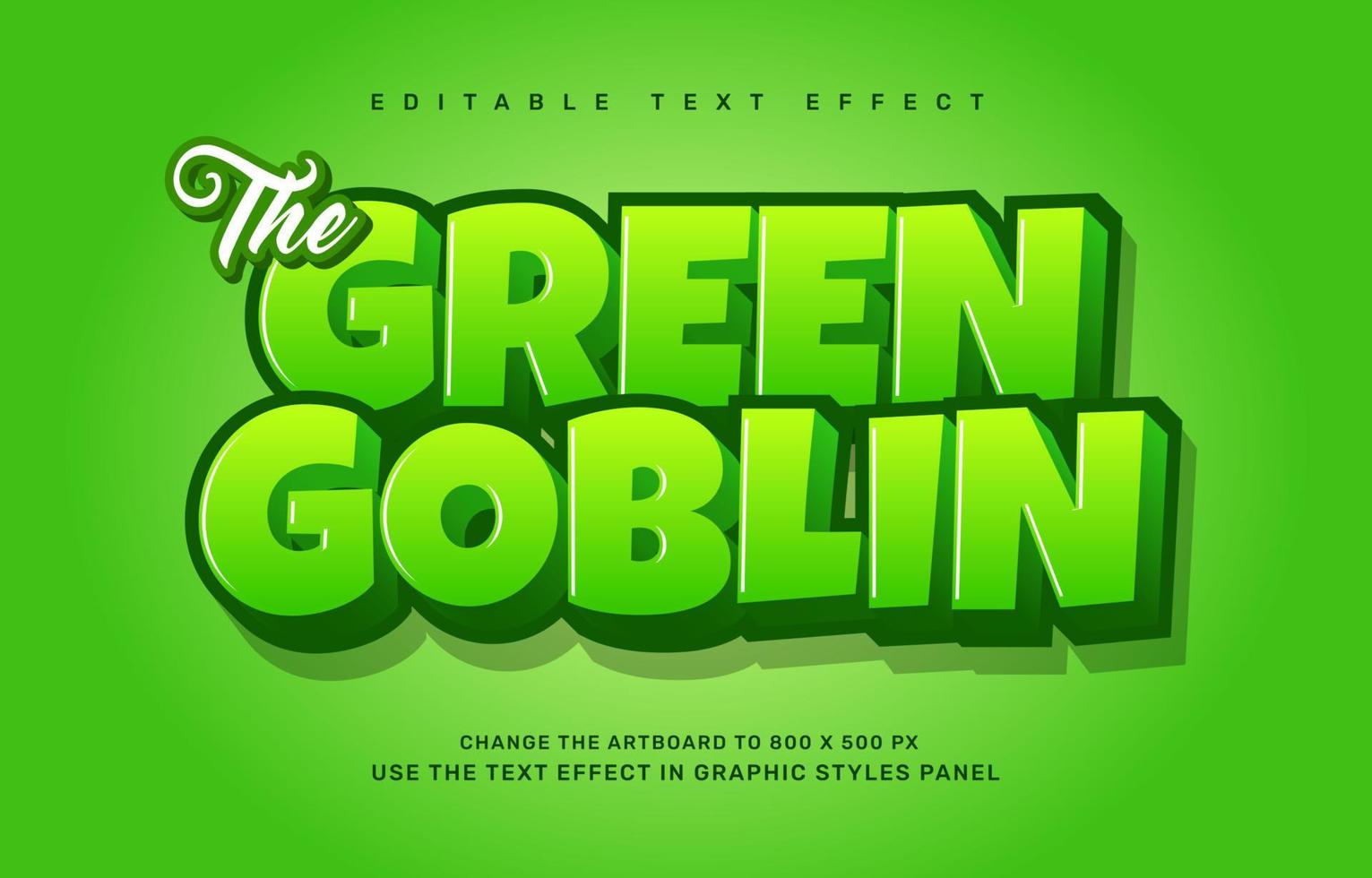 The green goblin editable text effect template vector