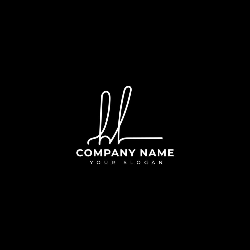 Hl Initial signature logo vector design