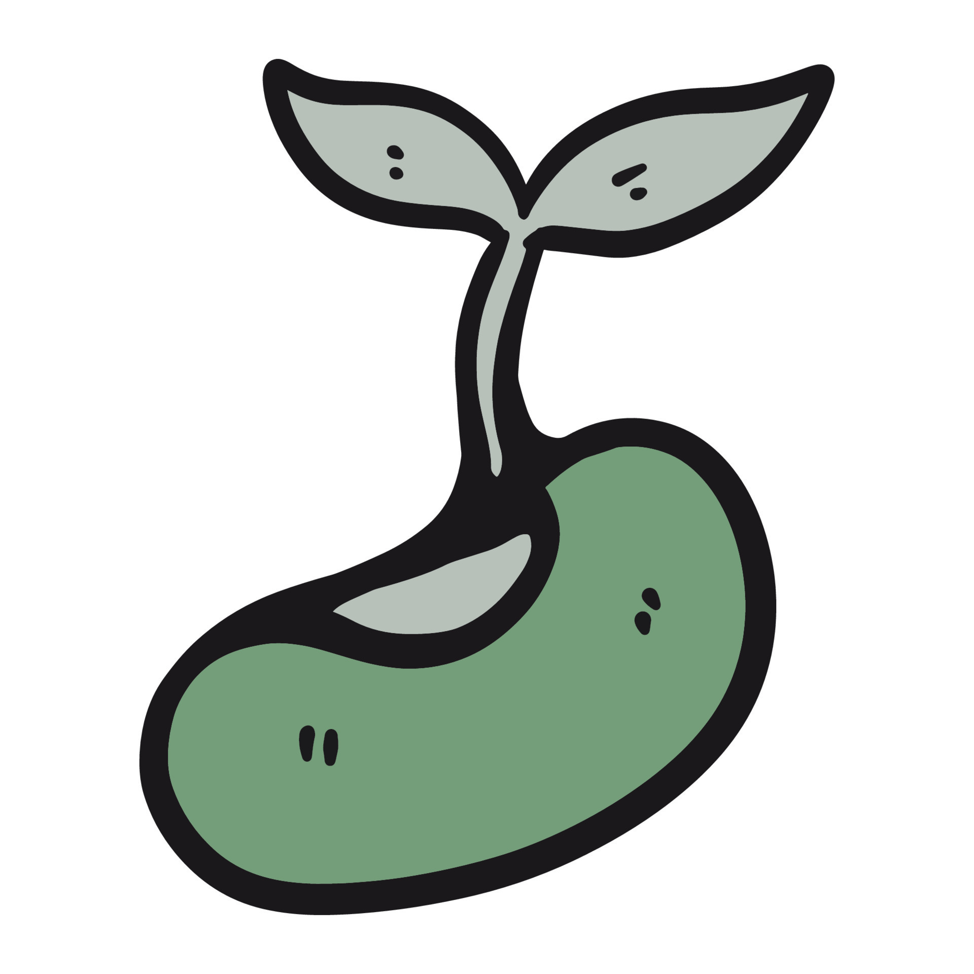 Hand drawn bean sprout cartoon illustration isolated on white 22359040