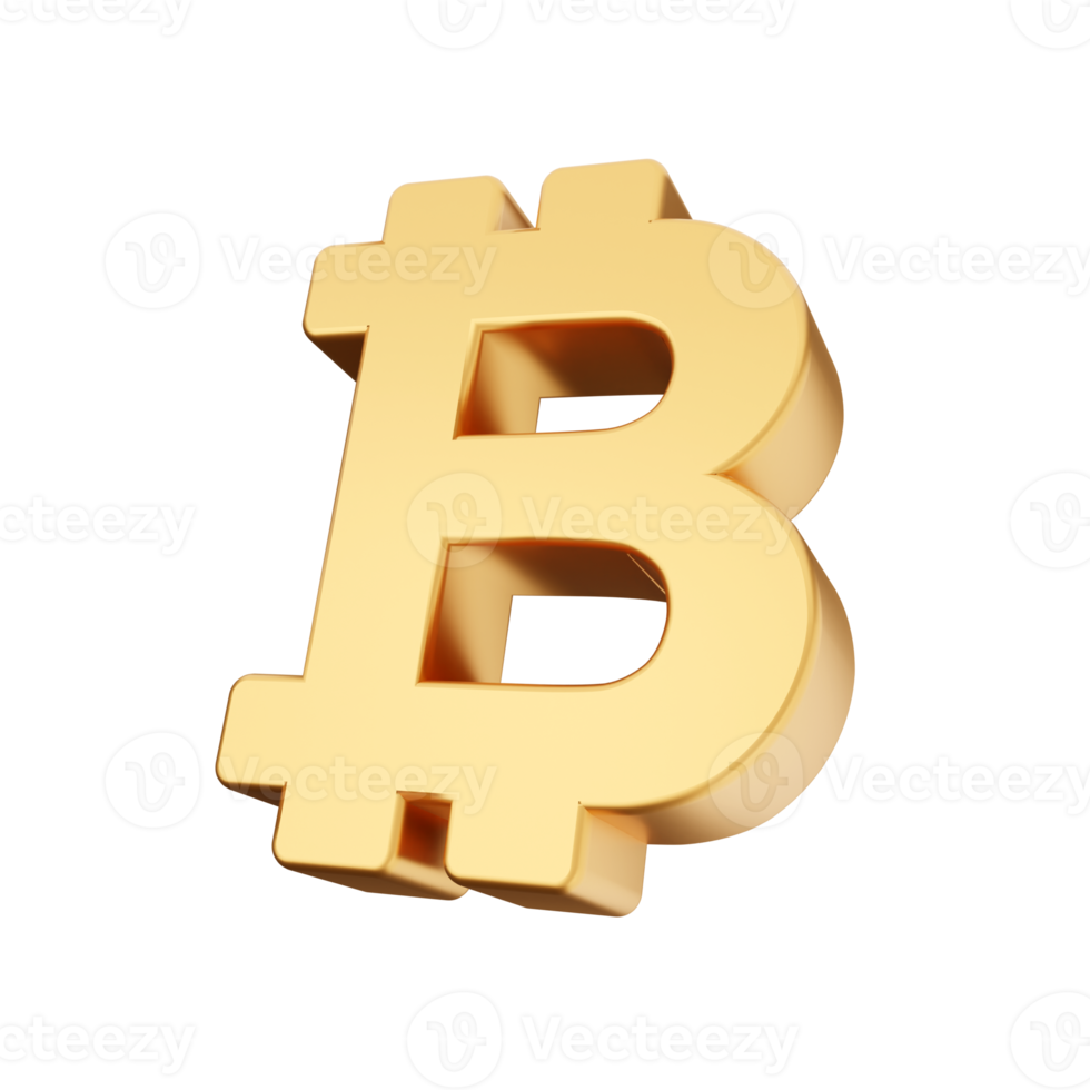 3d bitcoin cryptocurrency icon illustration png