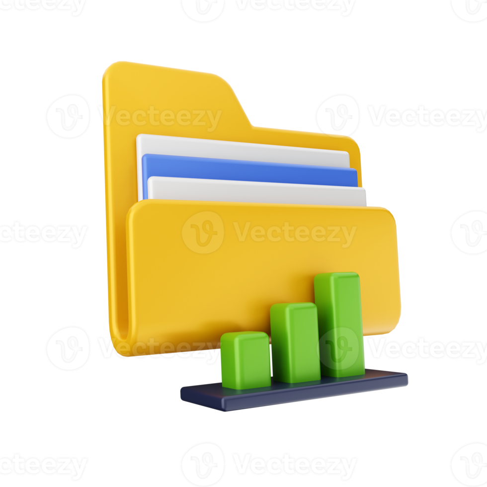 3d folder file icon illustration png