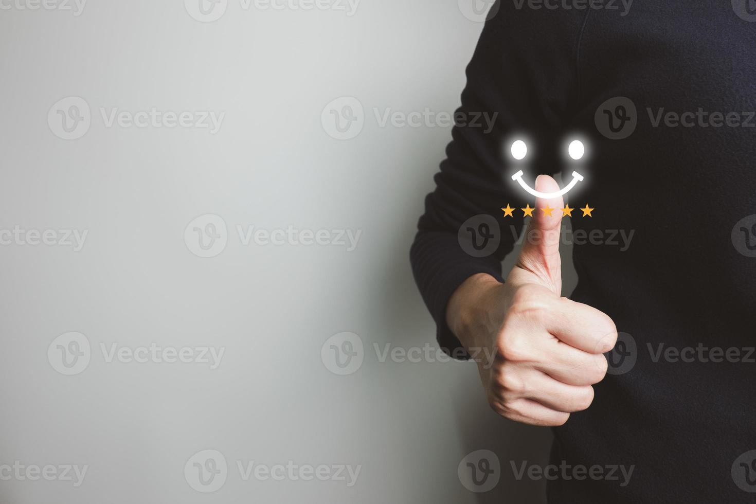 Customer satisfaction assessment rating 5 stars online, User has received excellent service, Review the highest rated service, the best attention, impressed very good service, feedback from guest photo