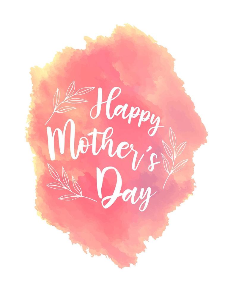 Happy Mothers day card. CG watercolor concept illustration vector