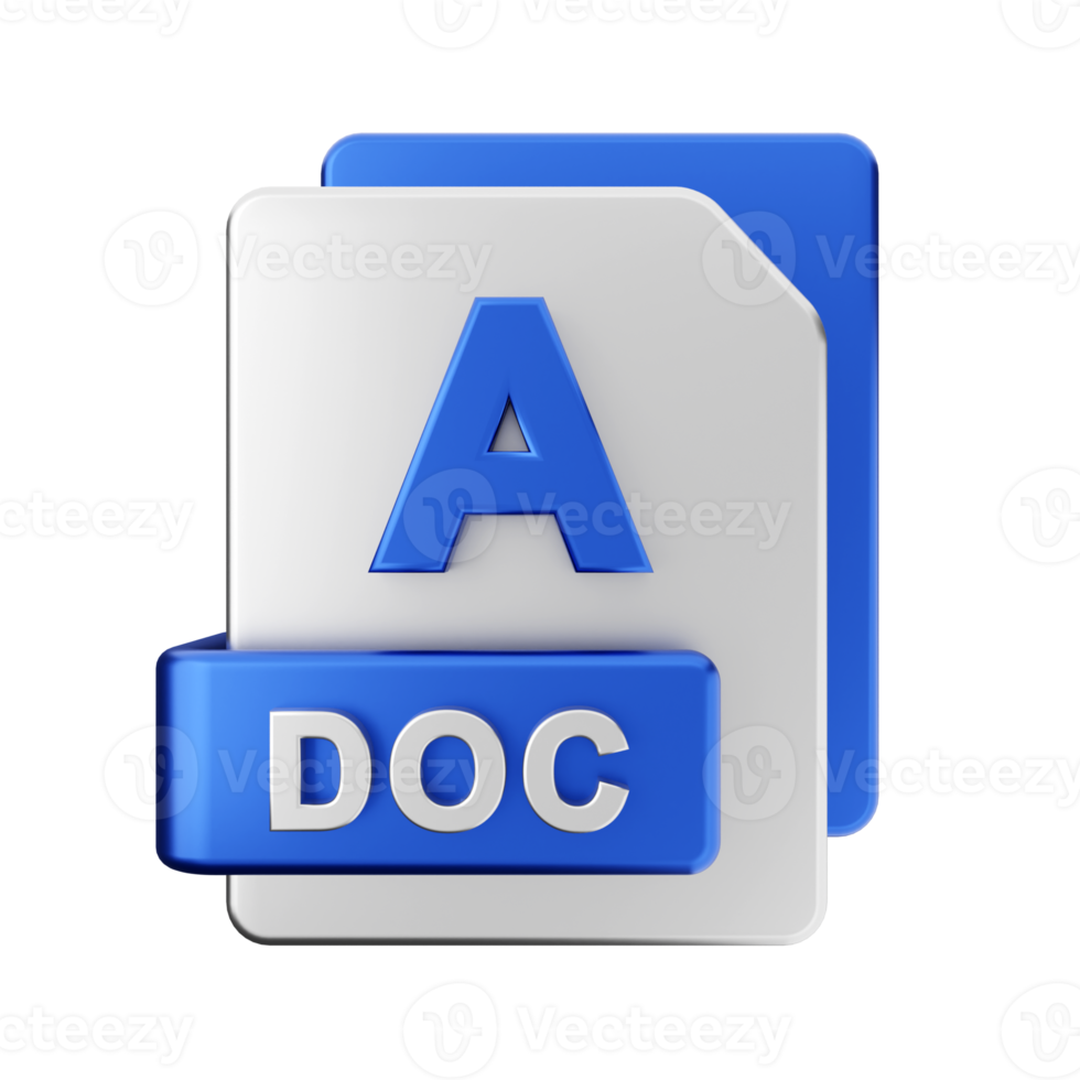 3d doc file icona illustrazione png