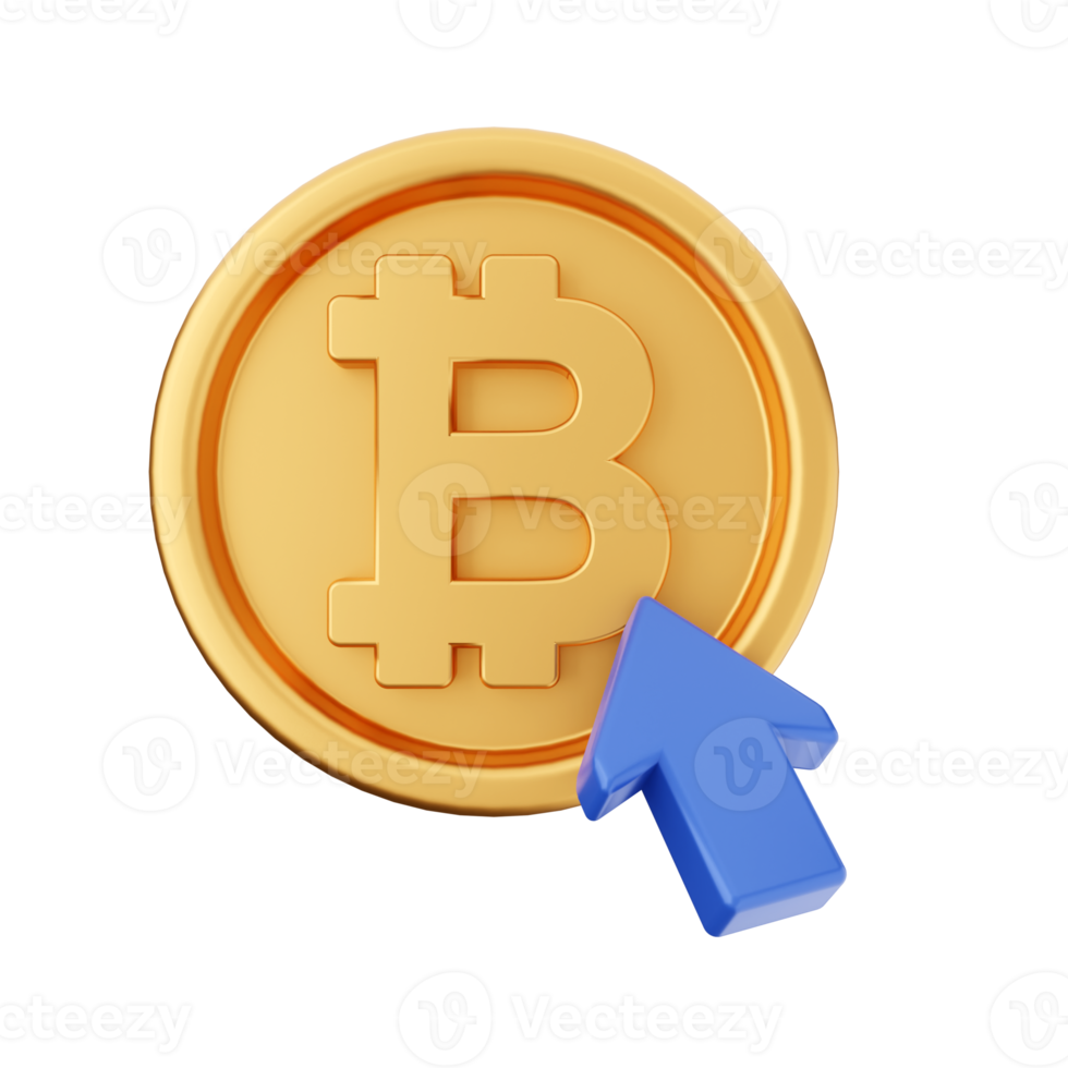 3d bitcoin cryptocurrency icon illustration png