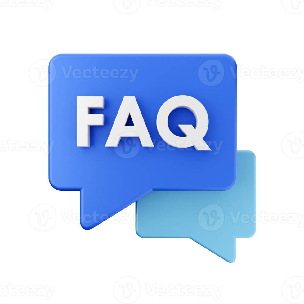 3d frequently asked questions icon illustration render png