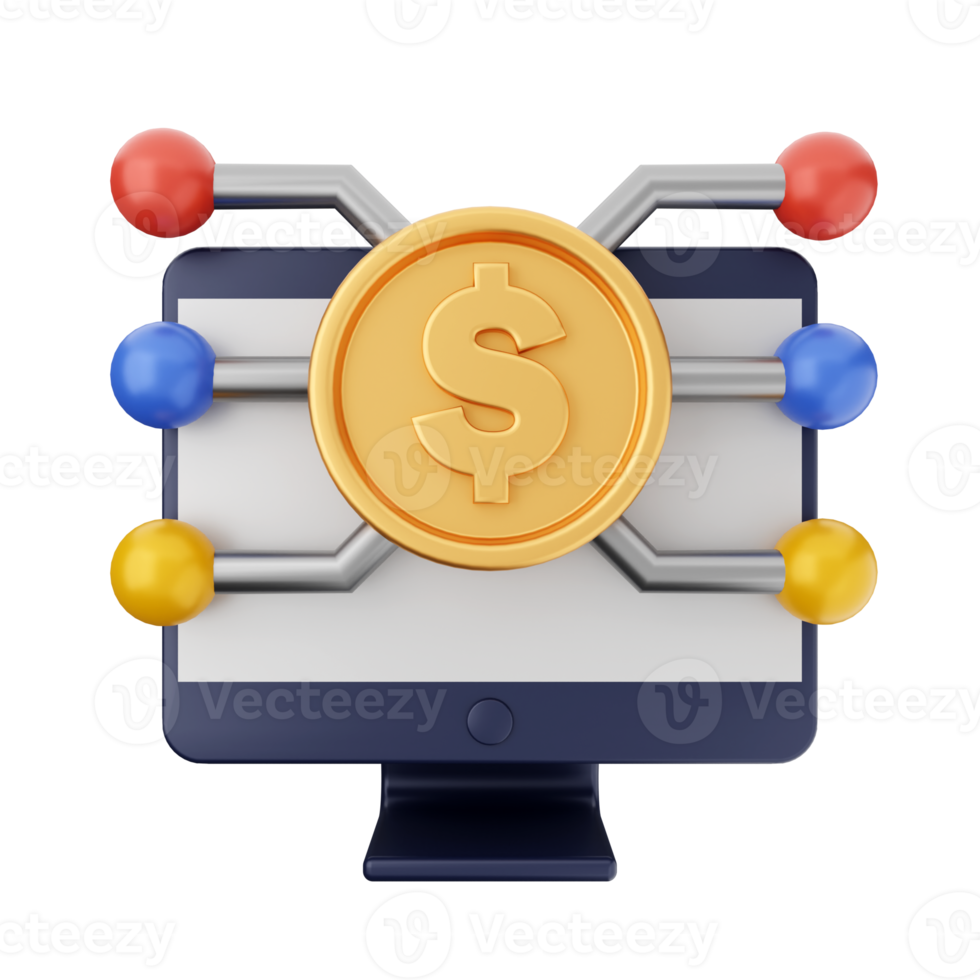 3d money dollar coin icon illustration png