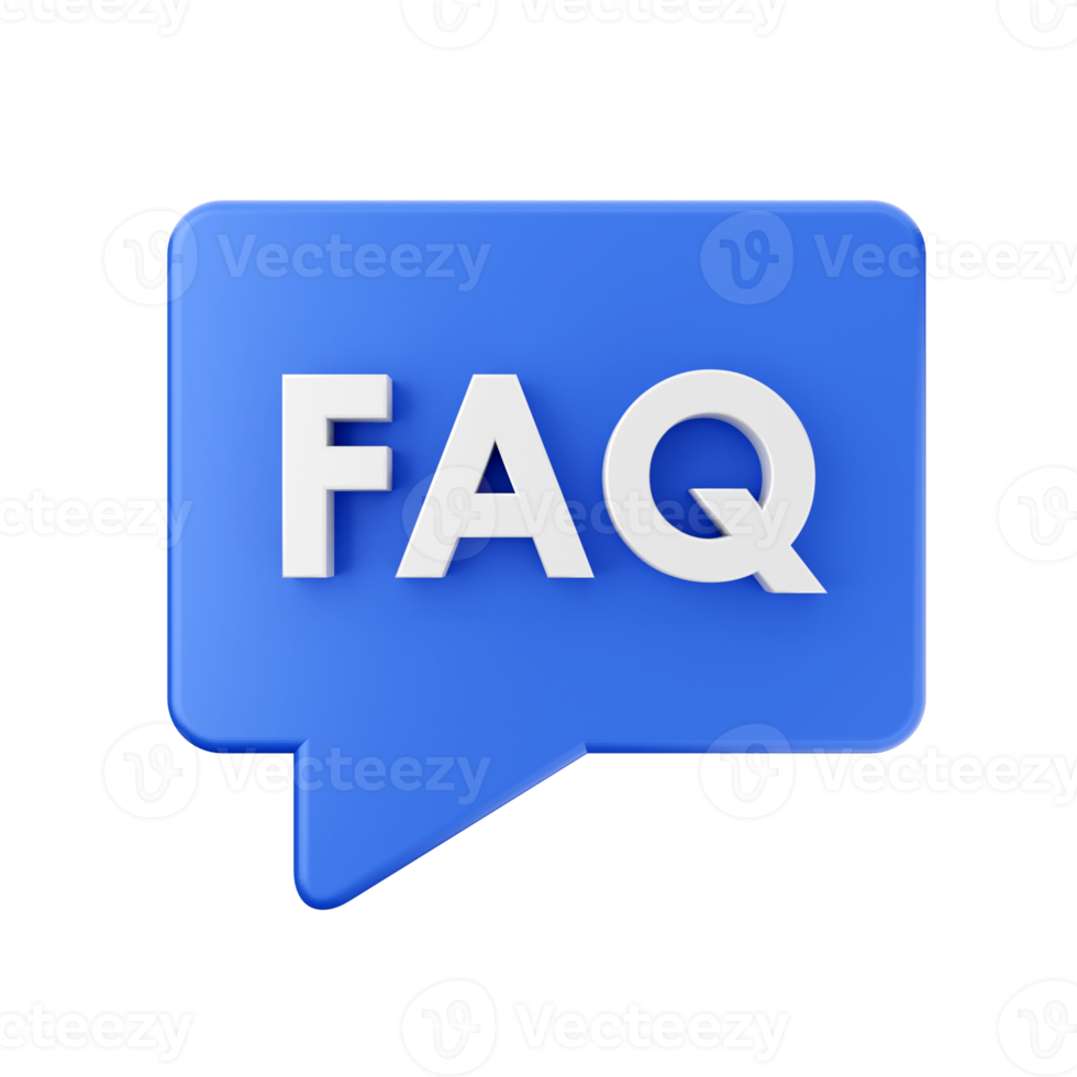 3d frequently asked questions icon illustration render png