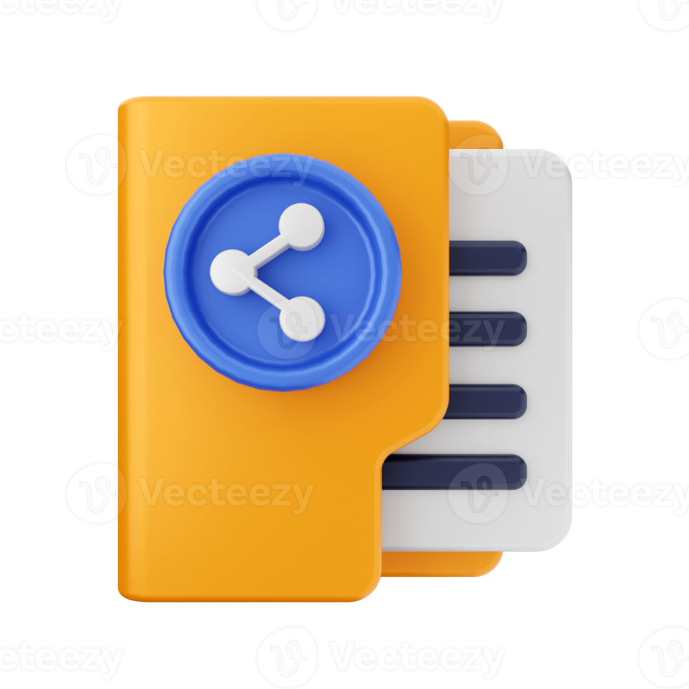 3d folder file icon illustration png