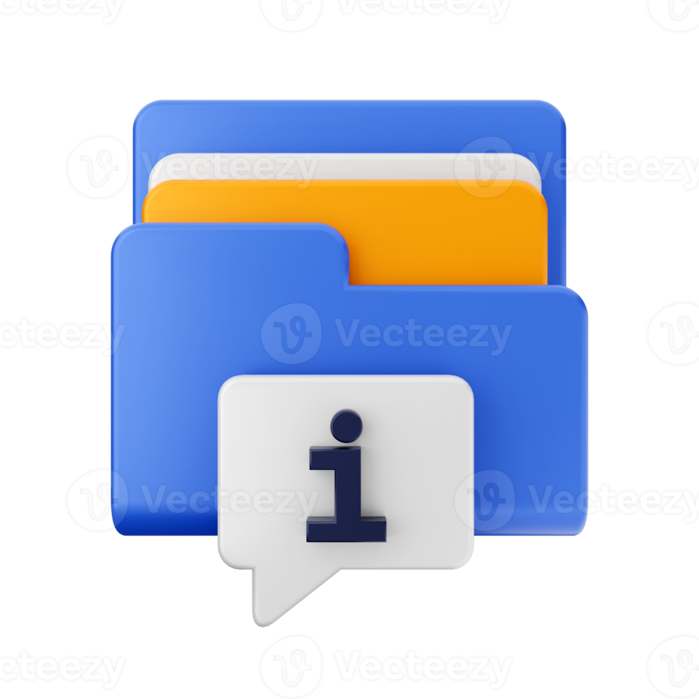 3d folder file icon illustration png