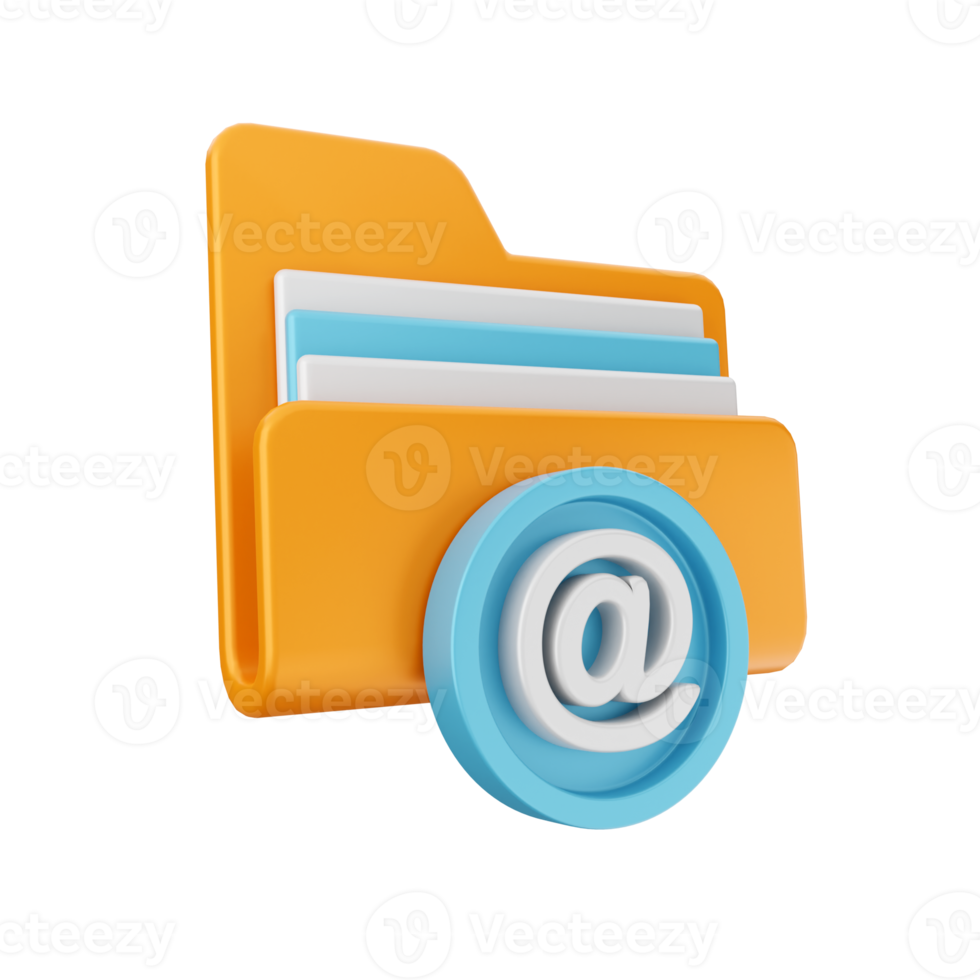 3d folder icon file illustration png