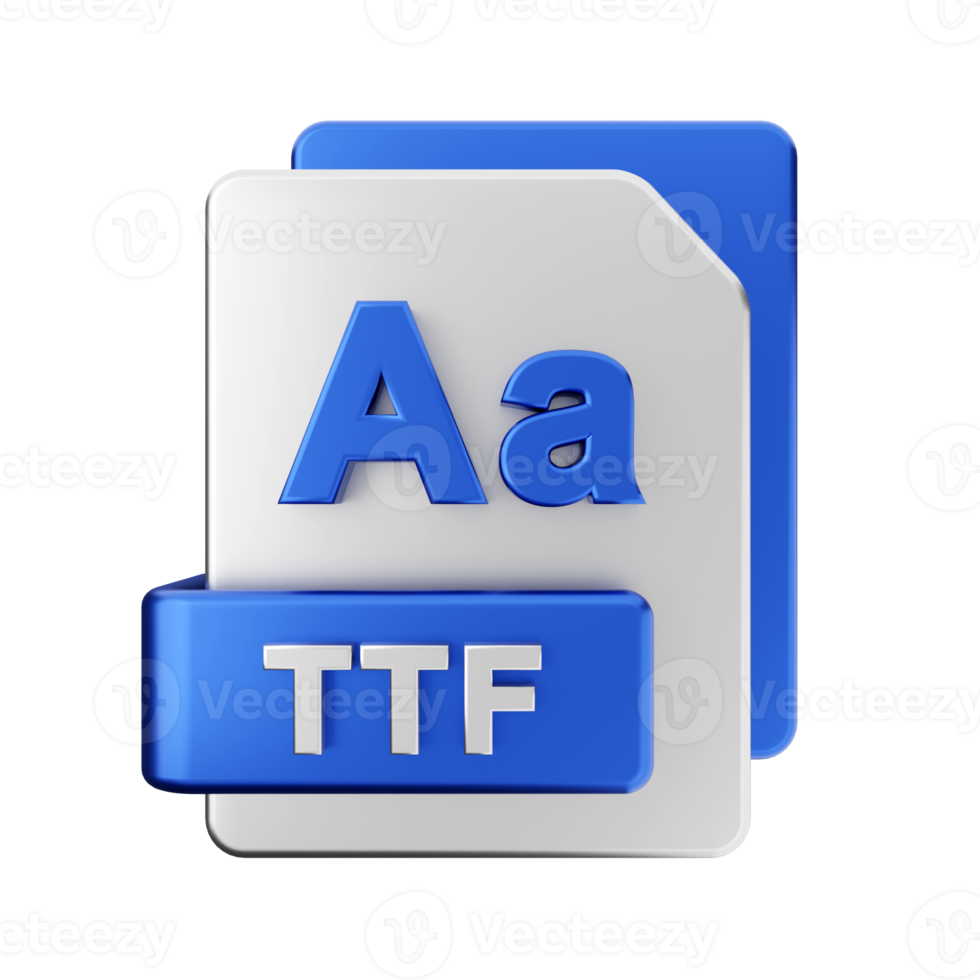 3d ttf file icon illustration png