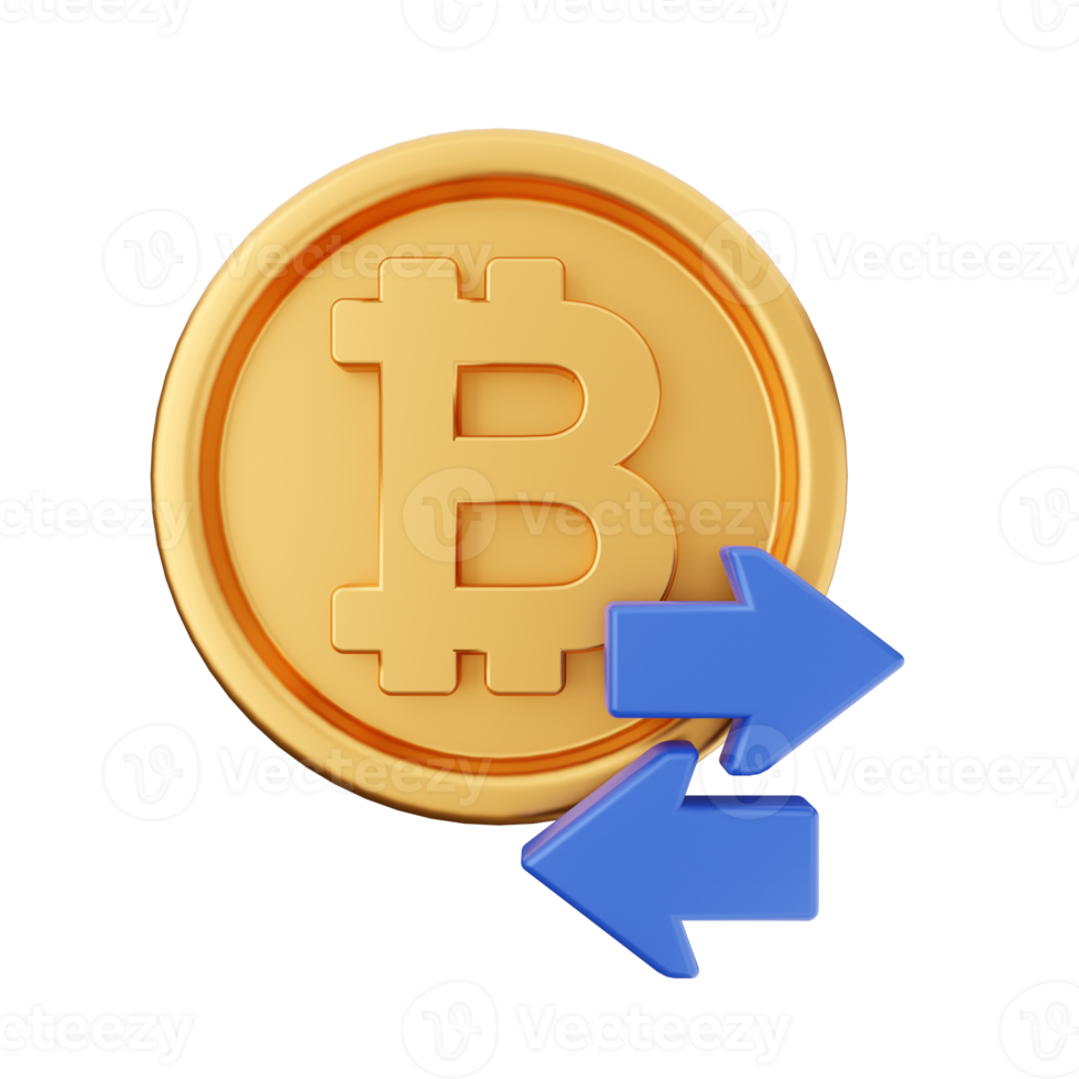 3d bitcoin cryptocurrency icon illustration png