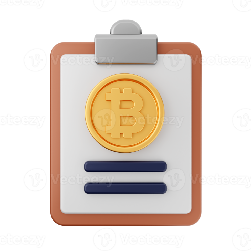 3d bitcoin cryptogeld icoon illustratie png