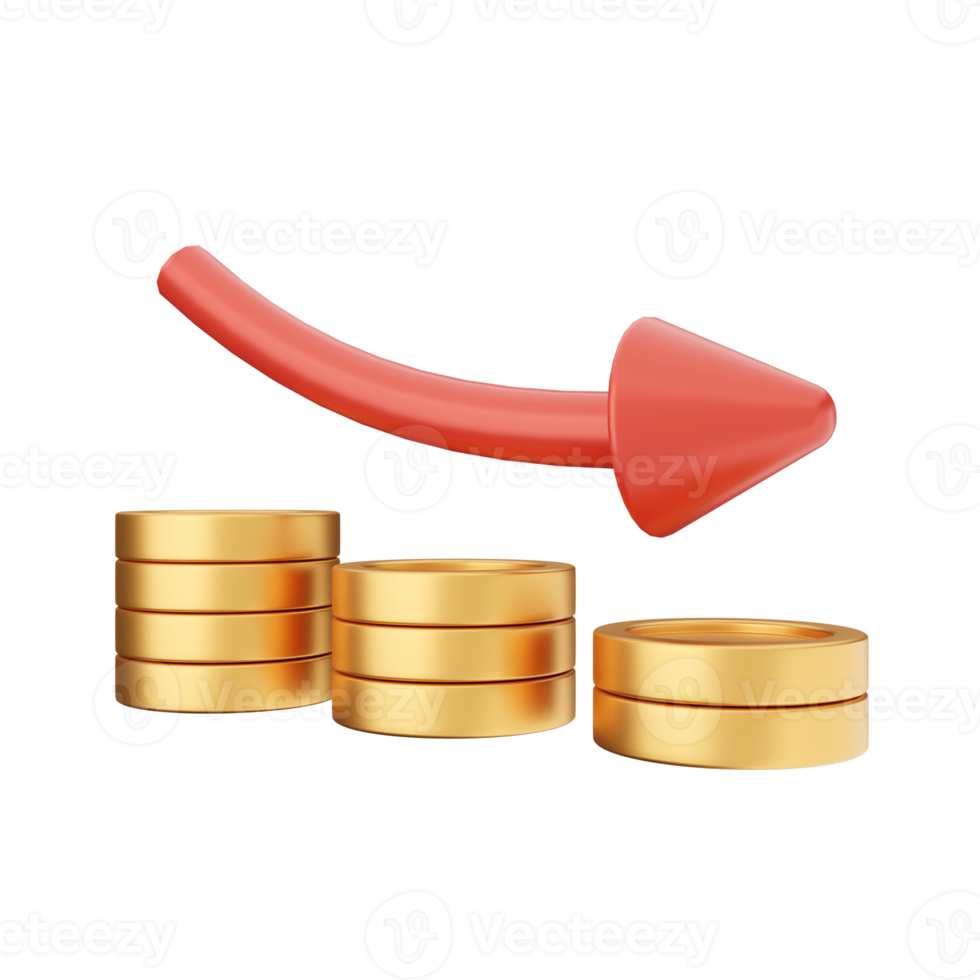 3d increase decrease money financial and business png