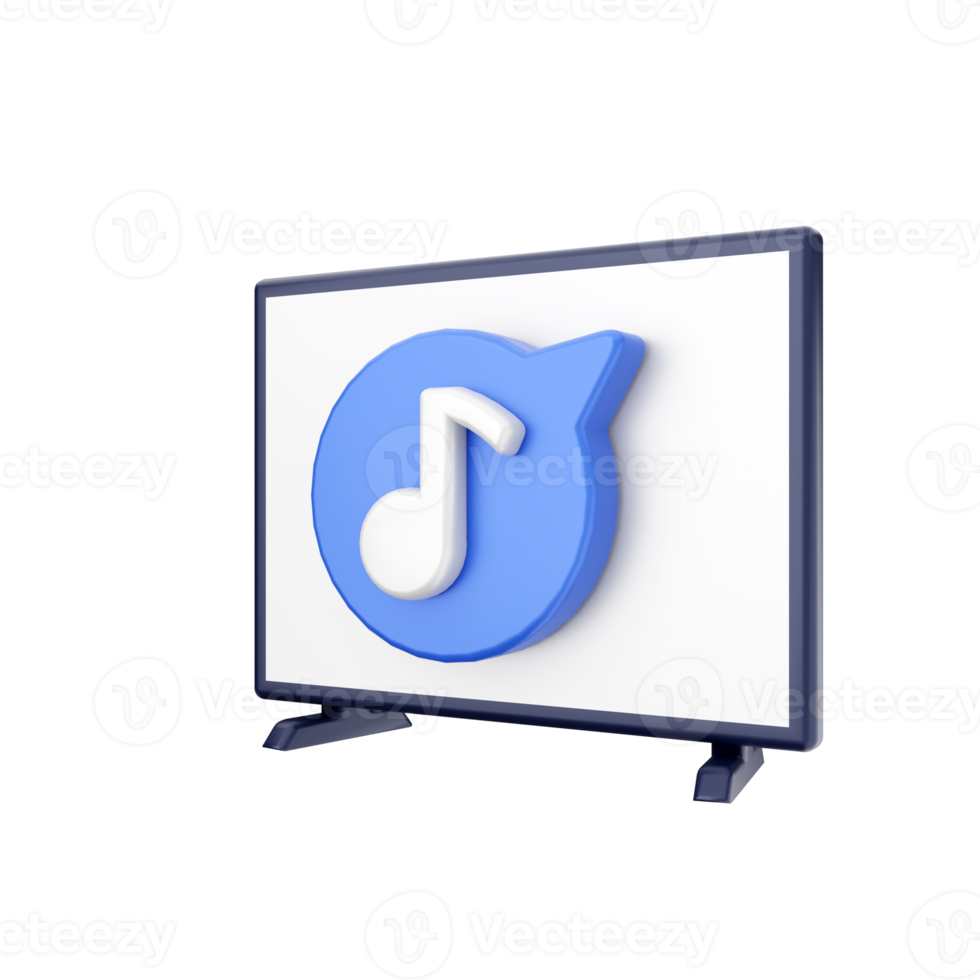 3d smart tv icon illustration png