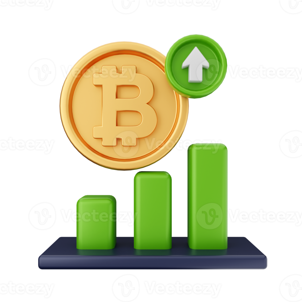 3d bitcoin cryptocurrency icon illustration png