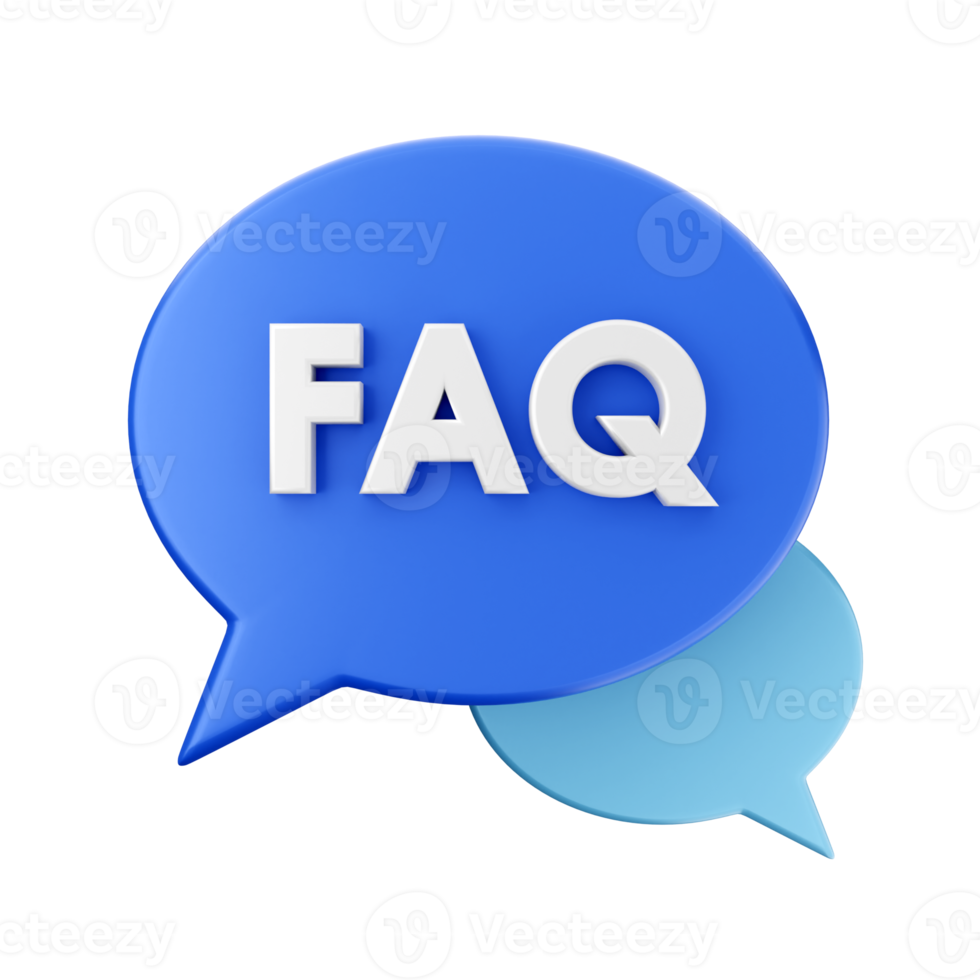 3d frequently asked questions icon illustration render png