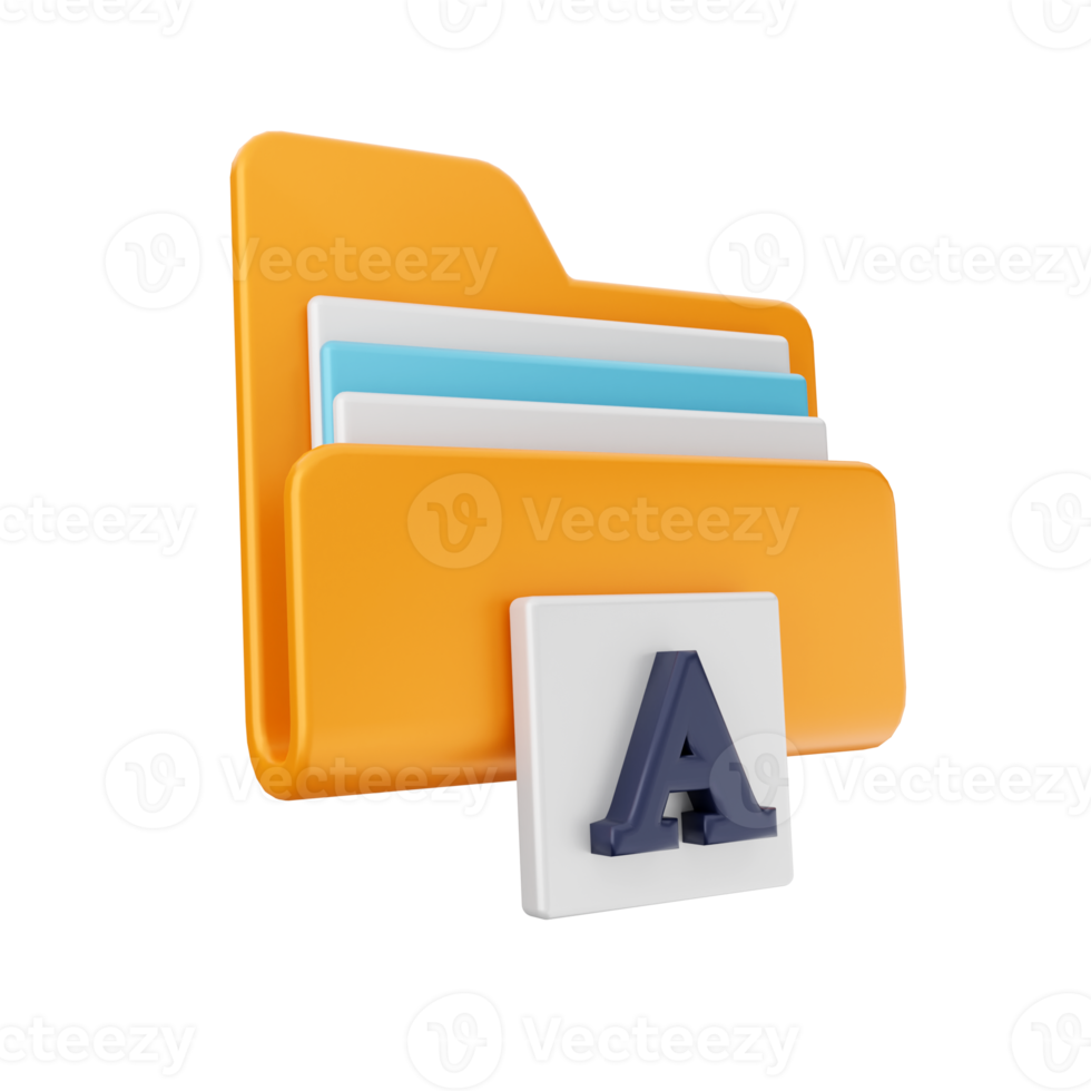 3d folder file icon illustration png