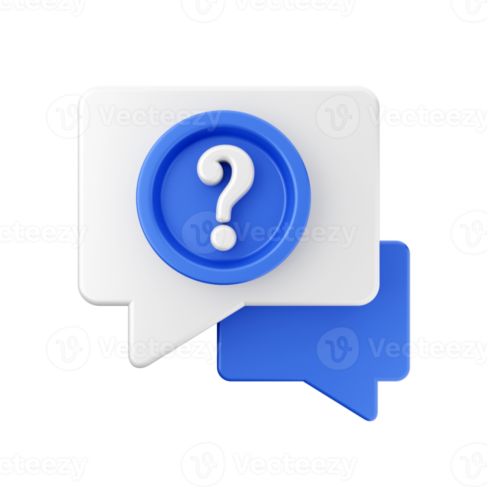 3d frequently asked questions icon illustration render png