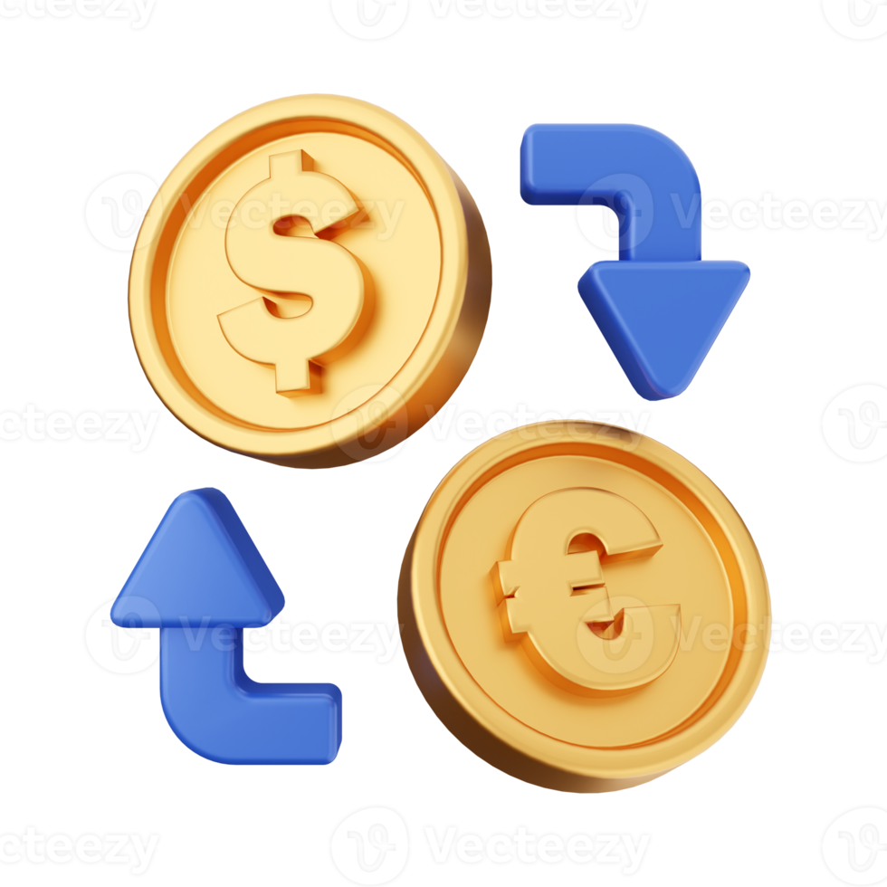 3d dinero moneda dólar icono ilustración png