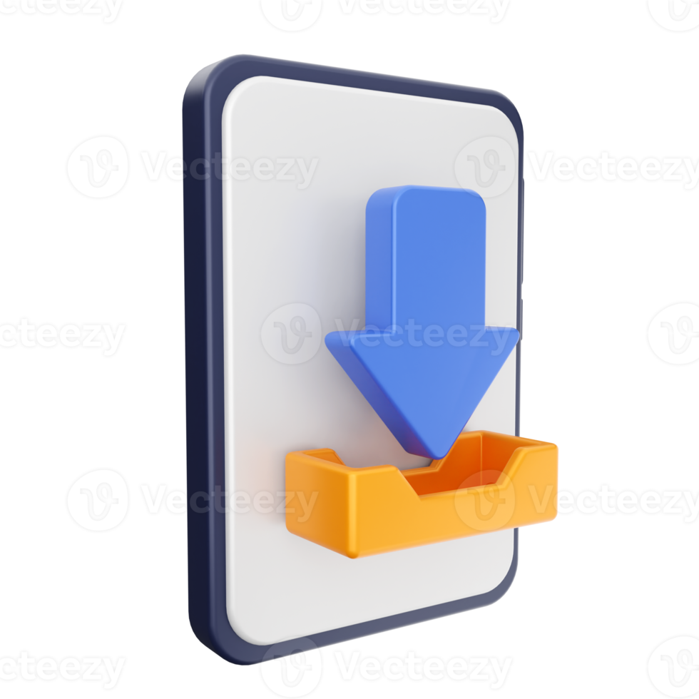 3d download icon illustration png