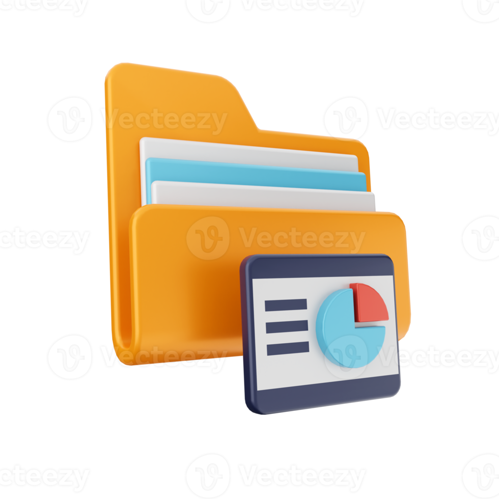 3d folder file icon illustration png