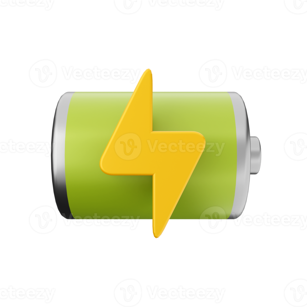 3d battery charge energy icon illustration png