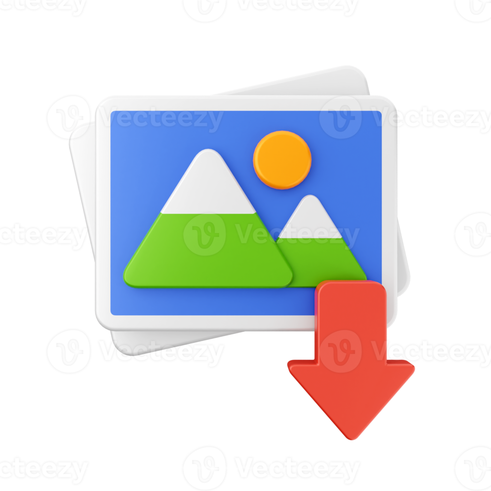 3d download icon illustration png