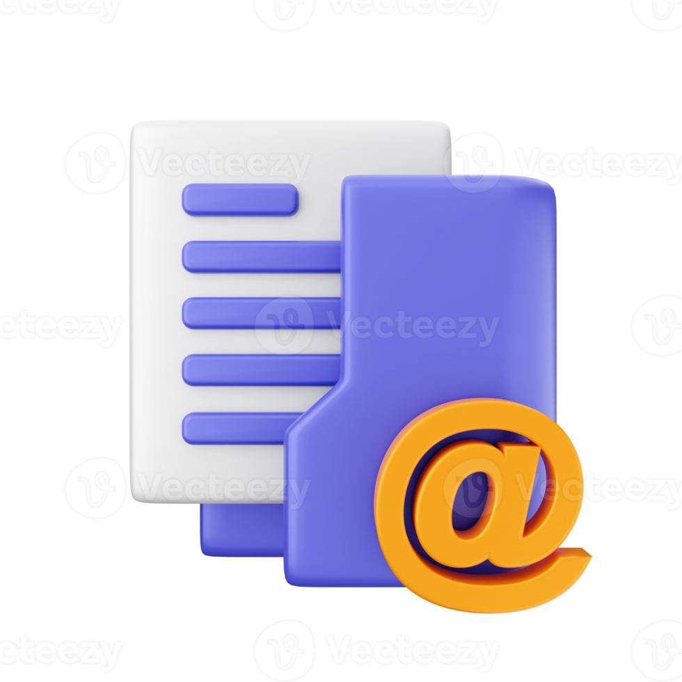 3d folder icon illustration png