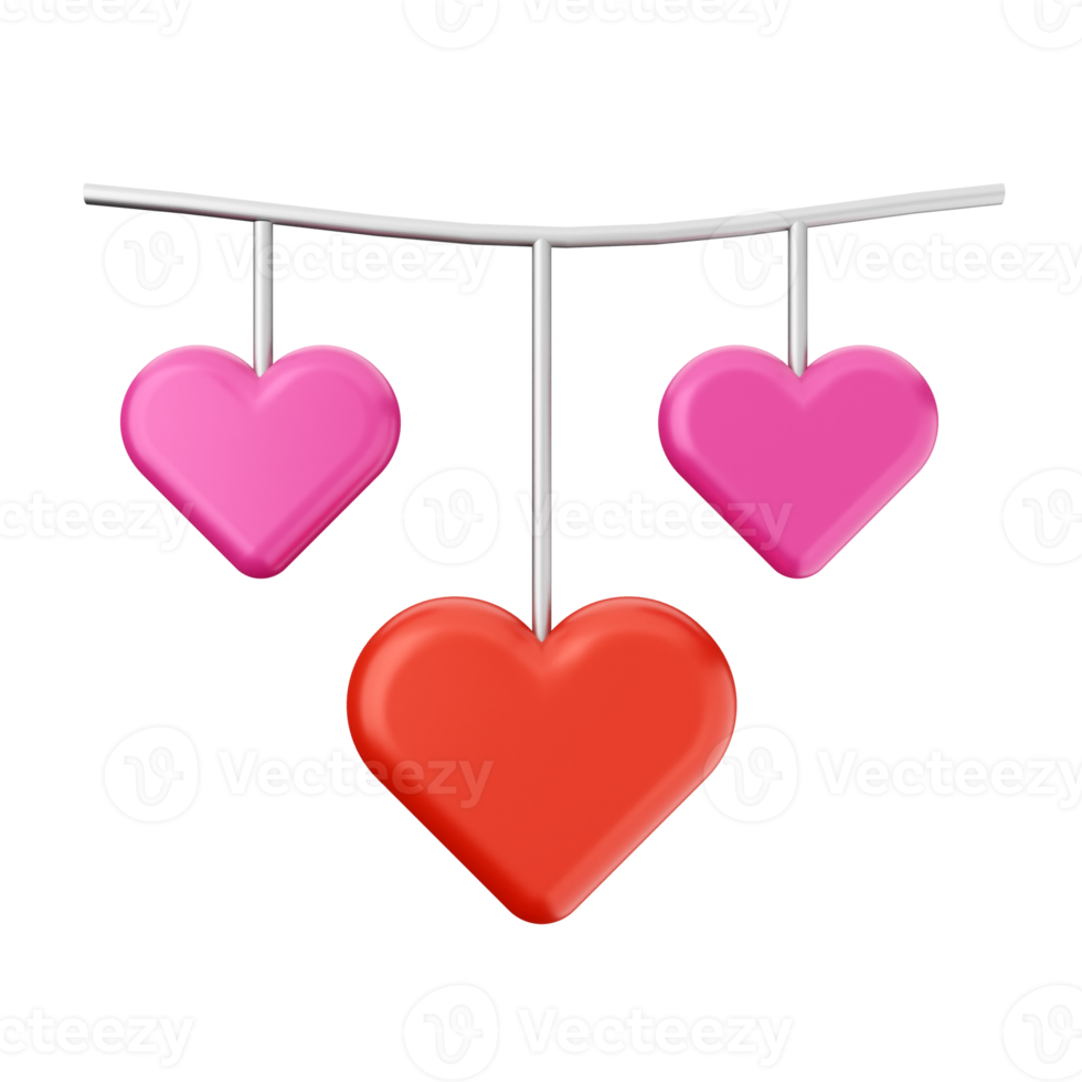 3d Valentinsgrüße Tag Symbol Illustration Liebe Herz machen png