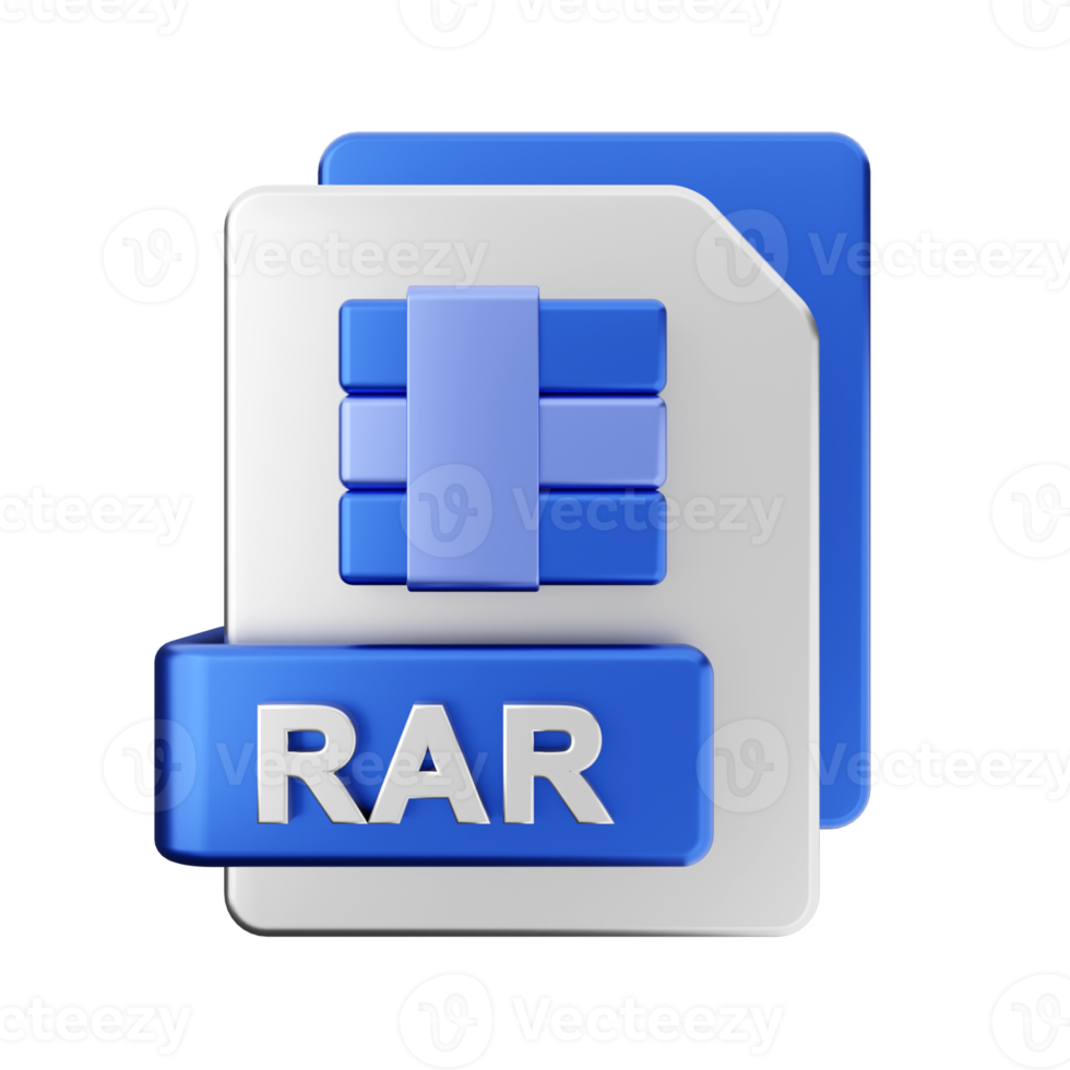 3d rar file icon illustration png