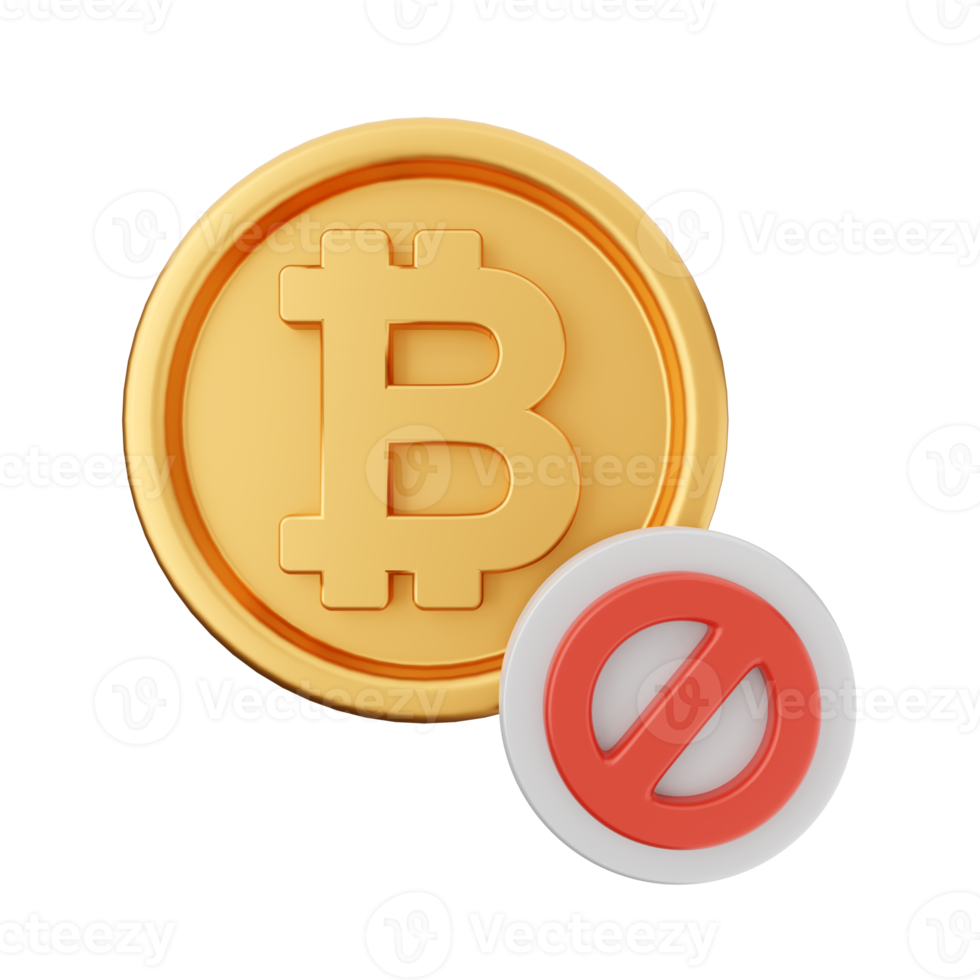 3d bitcoin cryptocurrency icon illustration png