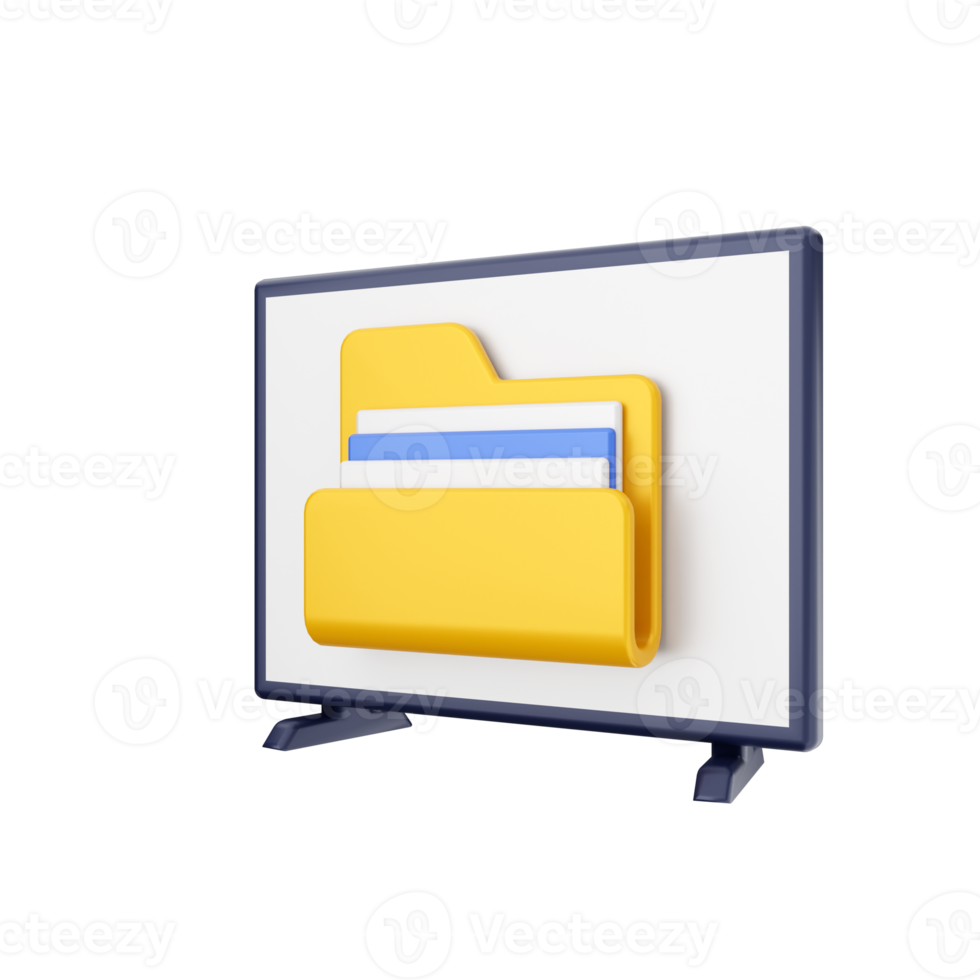 3d smart tv icon illustration png