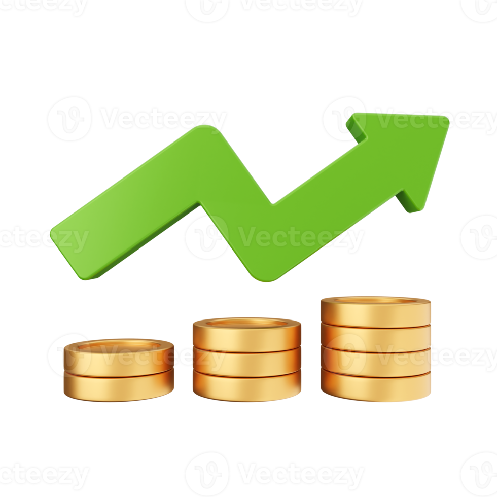 3d toenemen verminderen geld financieel en bedrijf png