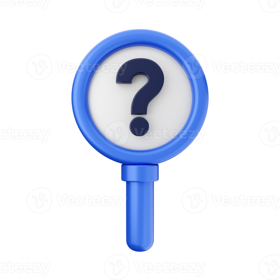 3d frequently asked questions icon illustration render png