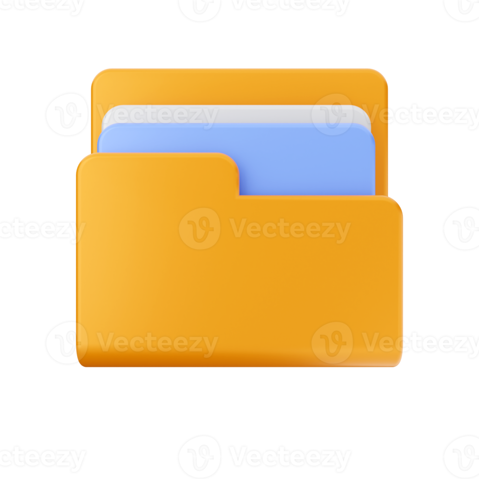 3d folder file icon illustration png