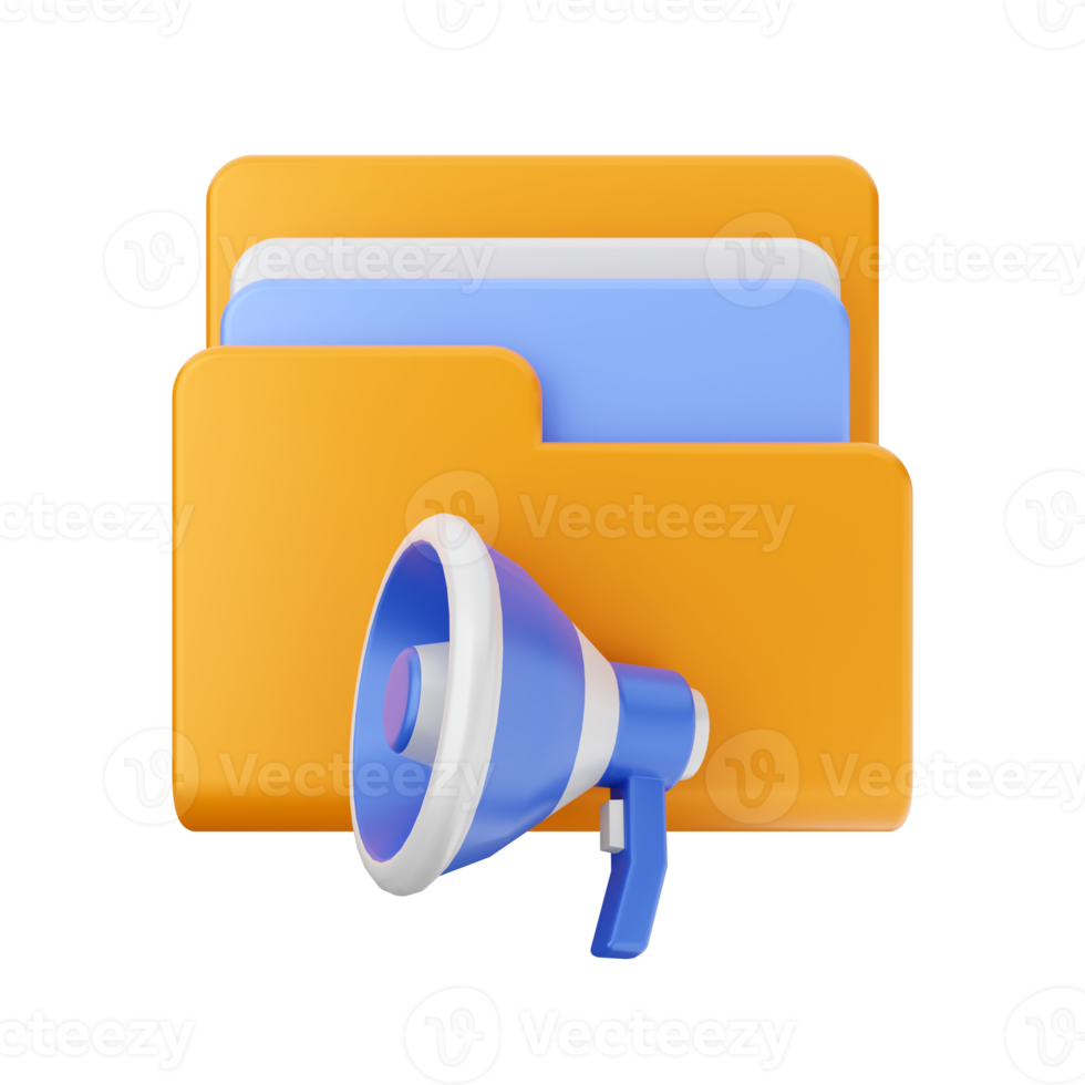 3d folder file icon illustration png