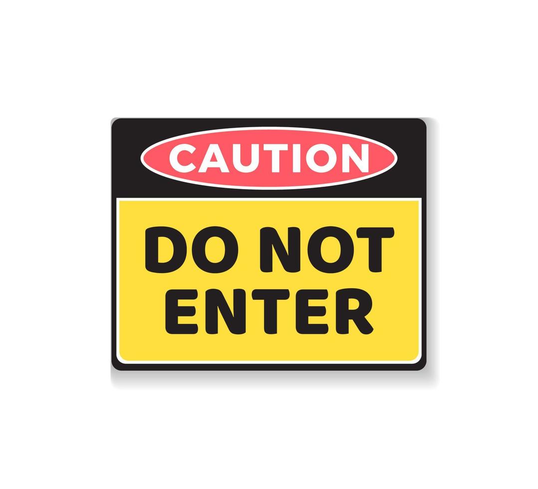 Minimalist Flat Design Caution Do Not Enter Template Vector