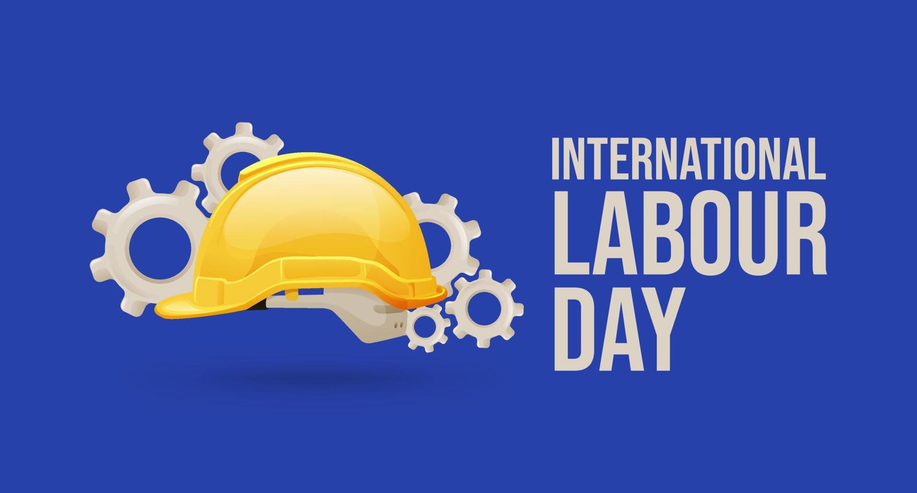 International labour Day May 1 Banner With Safety Helmet and Gear Illustration Concept vector