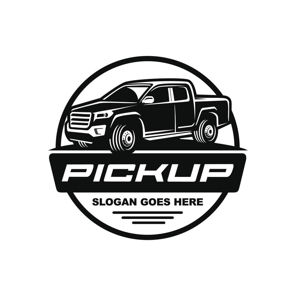 Pick up car logo design vector