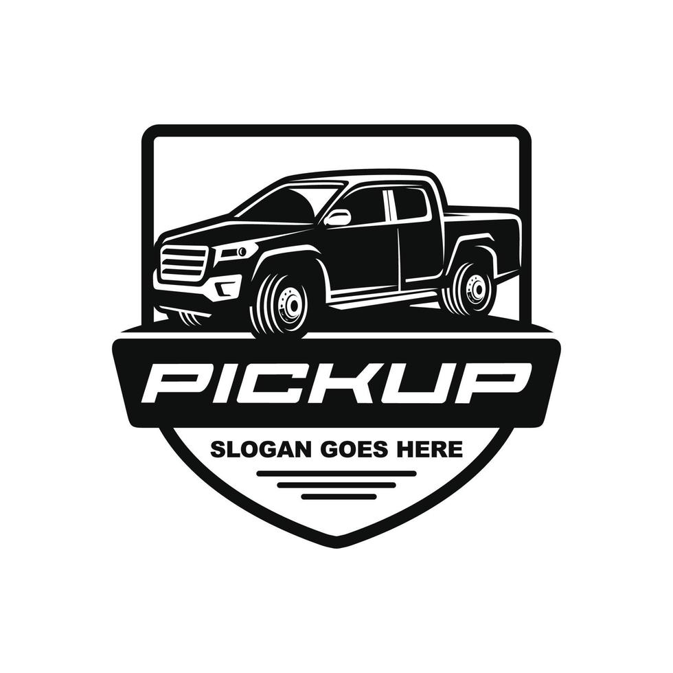 Pick up car logo design vector