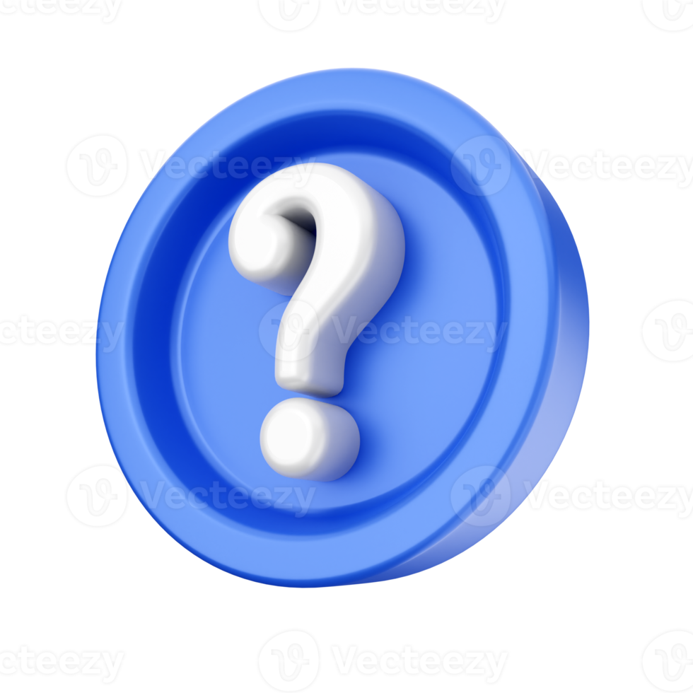 3d frequently asked questions icon illustration render png