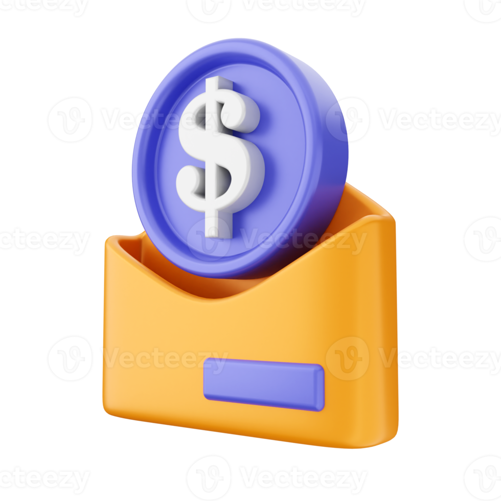 3d e-post post kuvert ikon illustration png