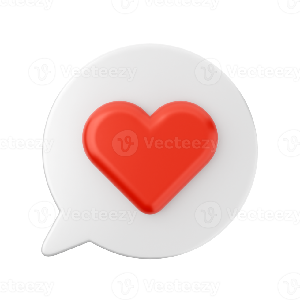 3d valentines day icon illustration love heart render png