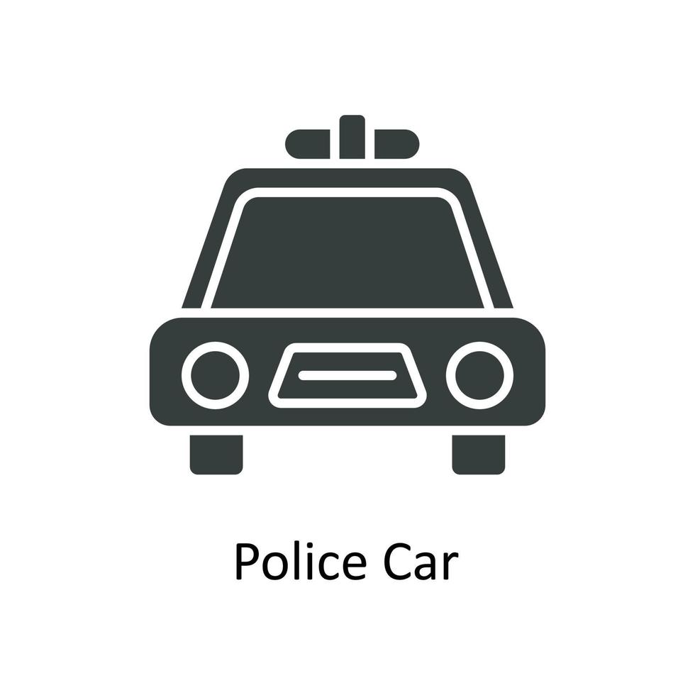 policía coche vector sólido iconos sencillo valores ilustración valores