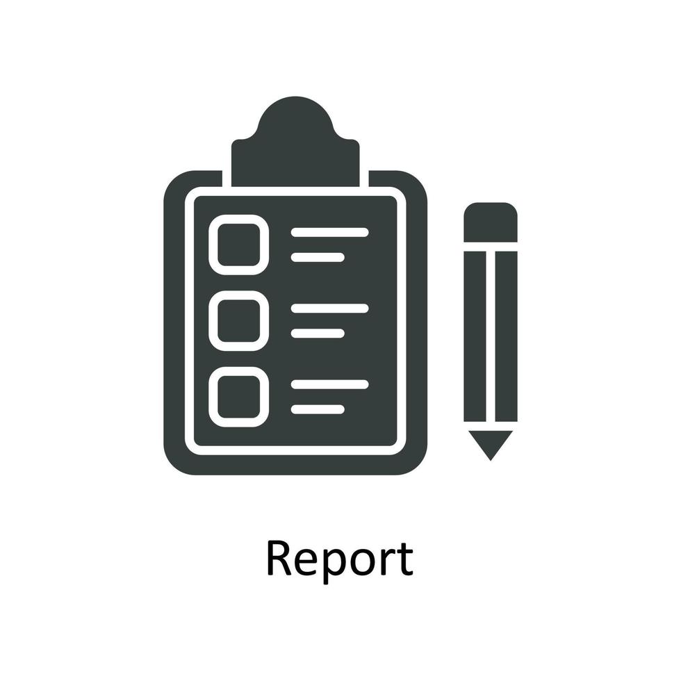 Report  Vector Solid Icons. Simple stock illustration stock