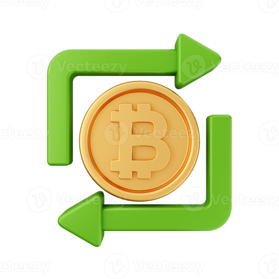 3d bitcoin cryptocurrency icon illustration png